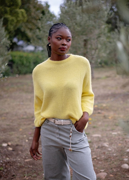 Simple Knit in Alpaca Wool – Lemon Sorbet