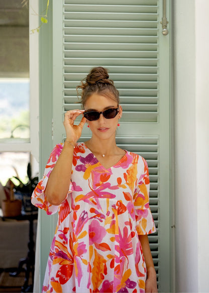 Vera Dress in Pink Splash