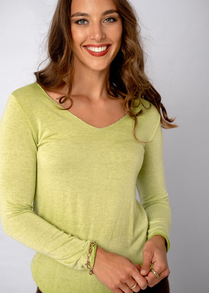 Silver Lining Thin Knit in Stonewashed Green