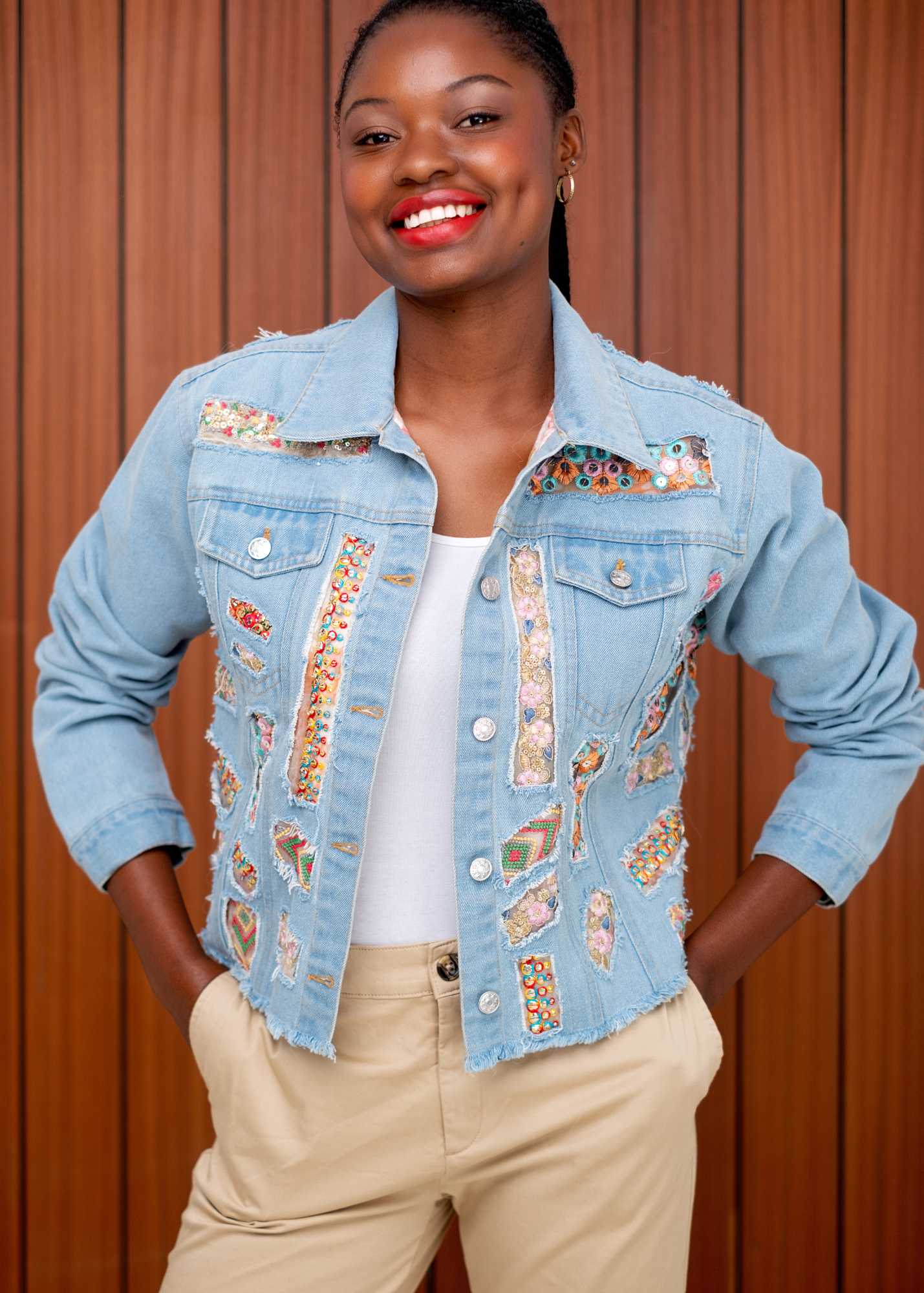 Denise Denim Jacket in Bling
