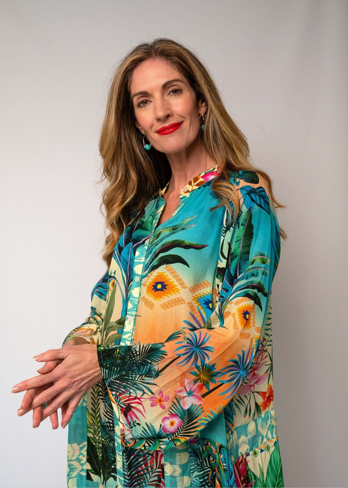 Amalfi Dress in Tropical Sunset