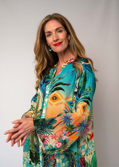 Amalfi Dress in Tropical Sunset