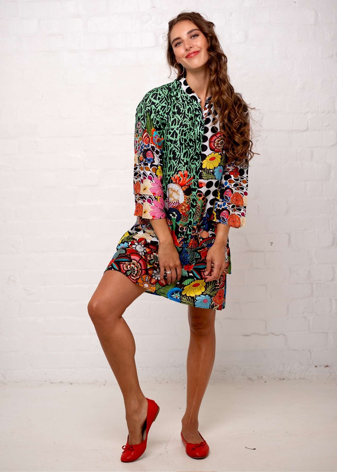 Symphony Dress in Burst of Colour Explosion - Green (Copy)