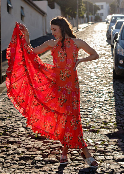 Zola Tiered Dress in Wild Honey