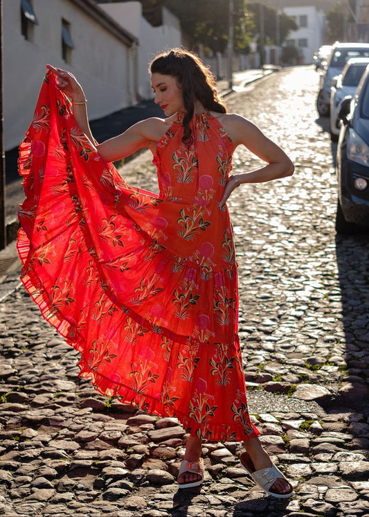 Zola Tiered Dress in Wild Honey