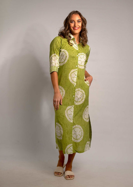 Emma dress in Olive Dahlia