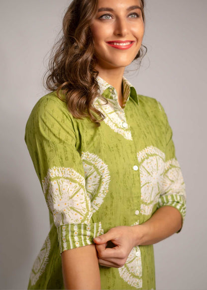 Emma dress in Olive Dahlia