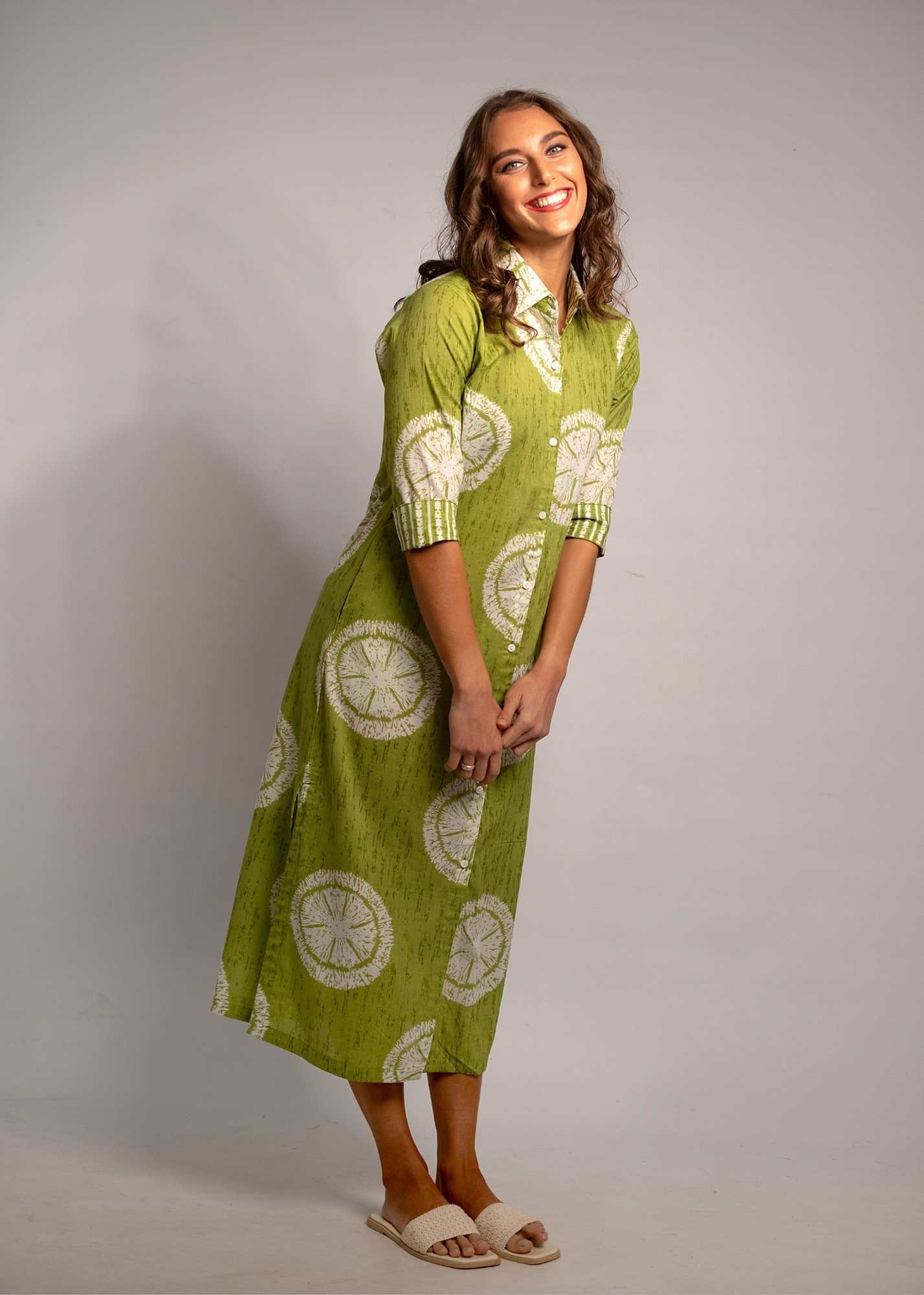 Emma dress in Olive Dahlia