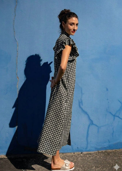 Alice Dress in Black and White Gingham