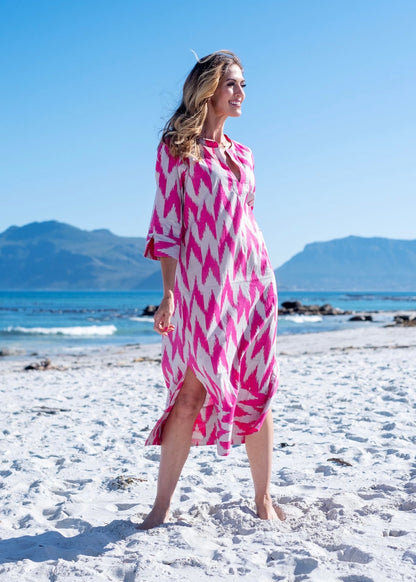 Mandy Tunic dress, Pink & light grey
