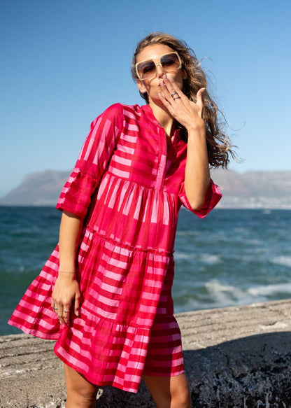 Loretta Dress in Raspberry Check