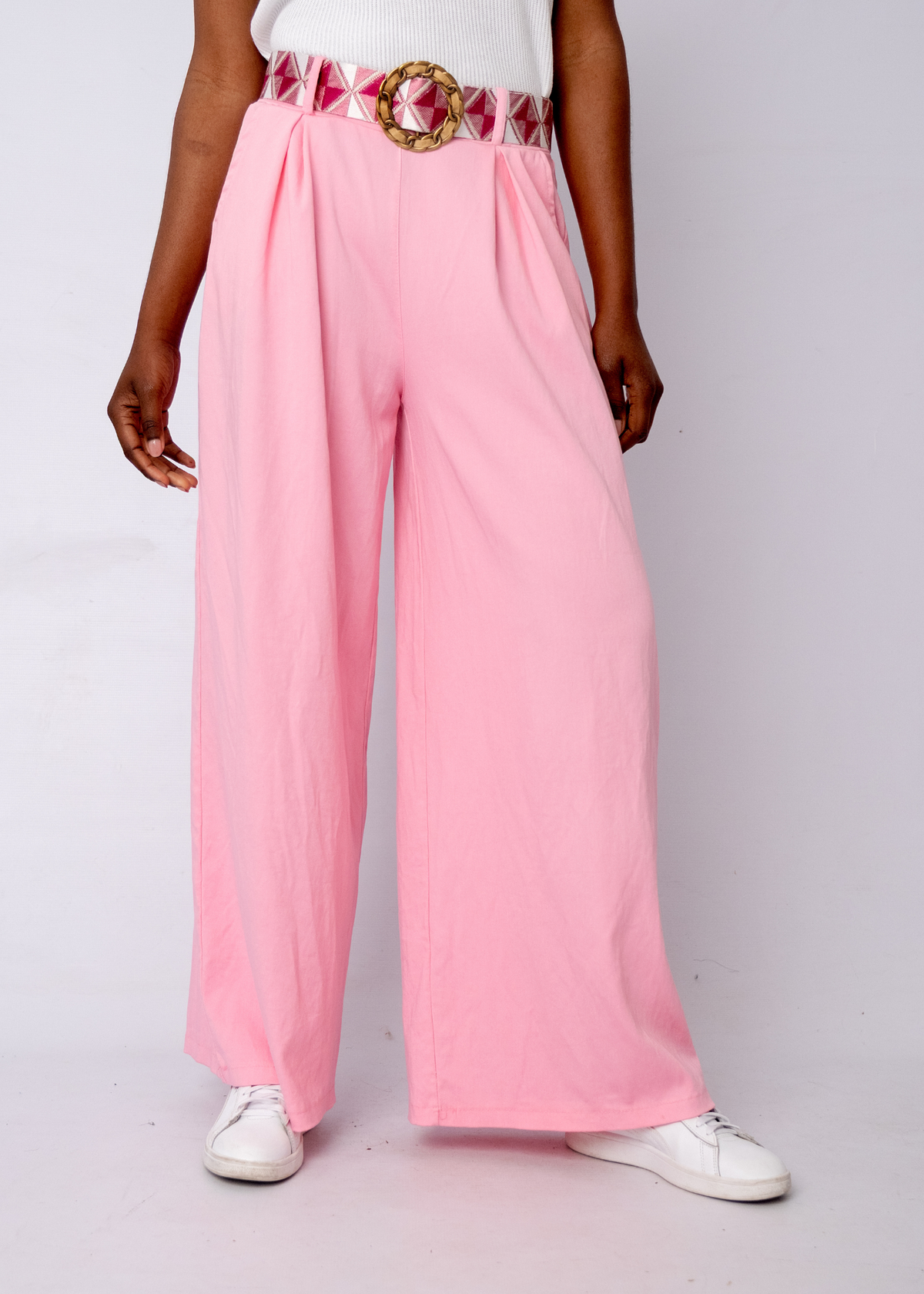 Venetian Wide Leg Pants in Pink