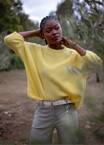 Simple Knit in Alpaca Wool – Lemon Sorbet