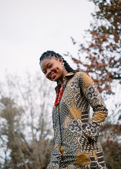 The Emma Shirt Dress in Terra Mosaic