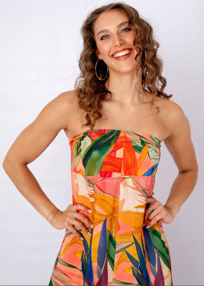 Carmen Playsuit in Forest Sunset