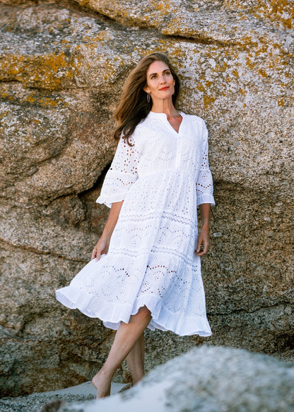 Darya Dress in Mist White