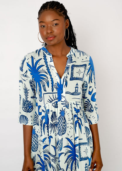 Lee-Ann pleated dress Long, Greek Islands