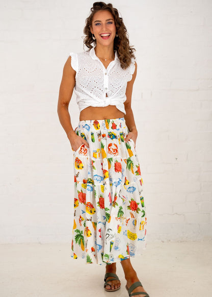 Kira skirt in White Tropical
