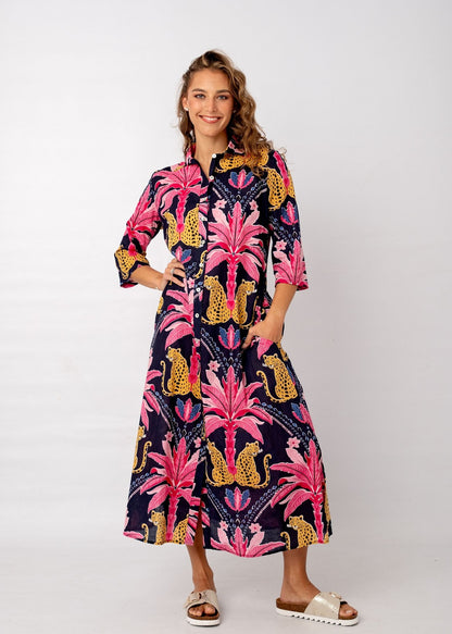 Betty Button in Midnight Jungle orchid