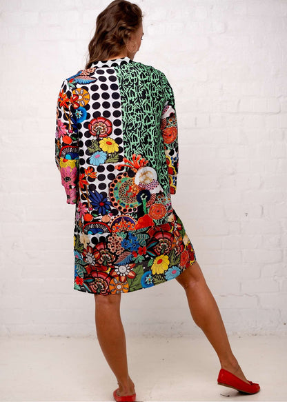 Symphony Dress in Burst of Colour Explosion - Green (Copy)
