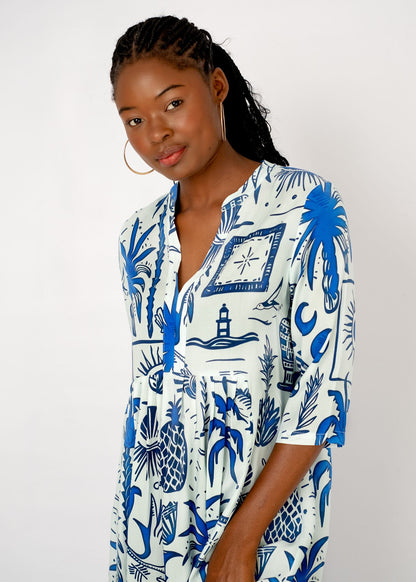 Lee-Ann pleated dress Long, Greek Islands