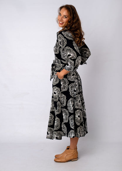 Marigold Shirt Dress in Lunar Petal