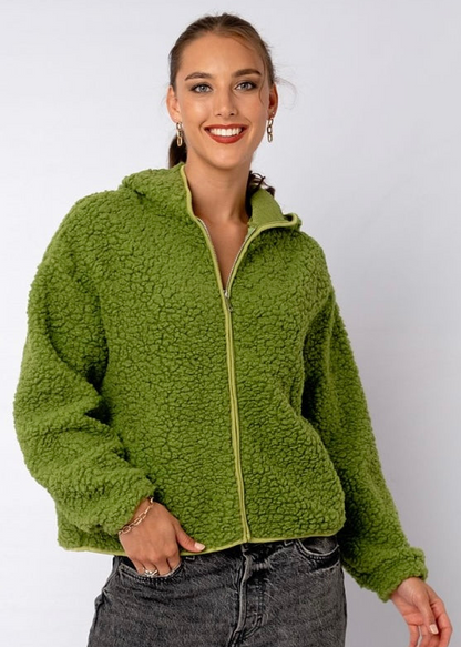 Teddy Jacket in Olive Moss