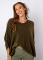 Poncho with Tulip Sleeve in Olive