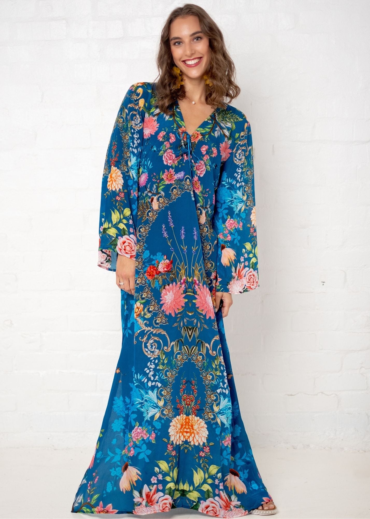 Lanira Dress in Blue Floral