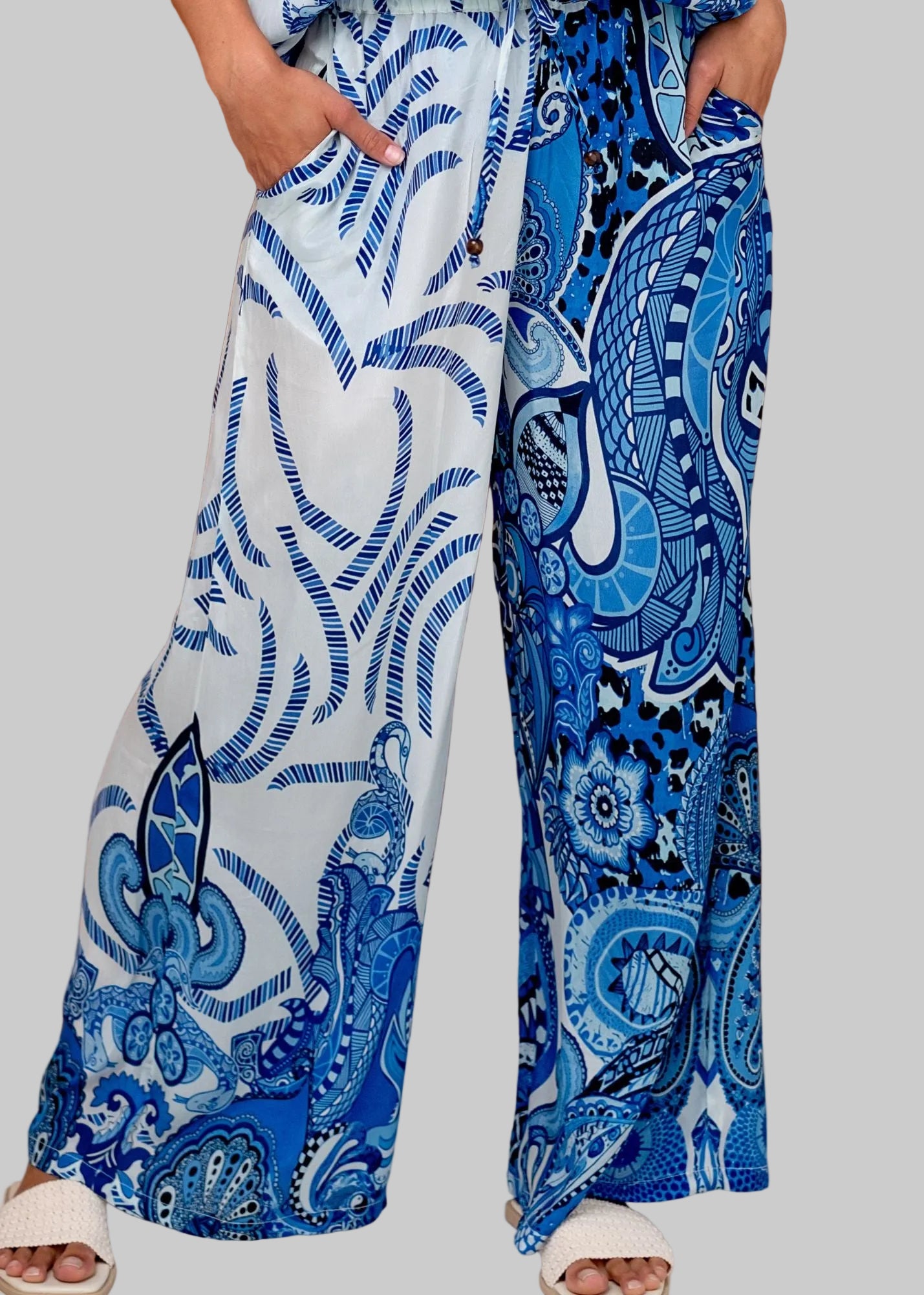 Fusion Pants Suit, Blue and White