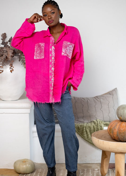 Bling Blouse in Fuchsia Pink