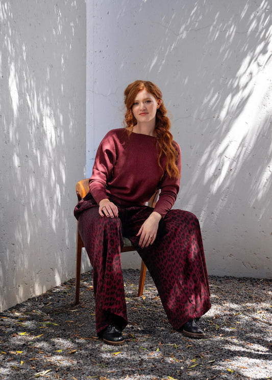 Scoop Neck Knit in Maroon