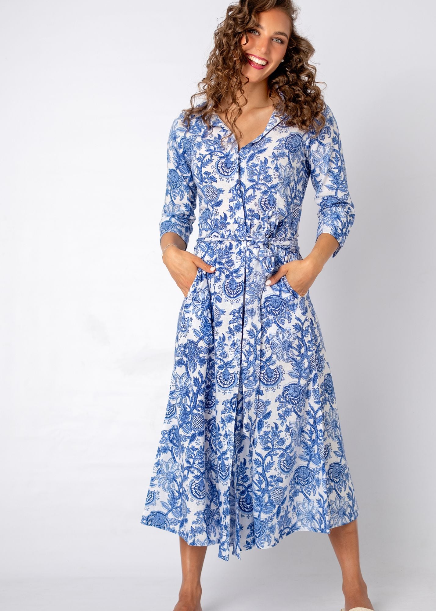 Marigold Dress in Garden Party Blue