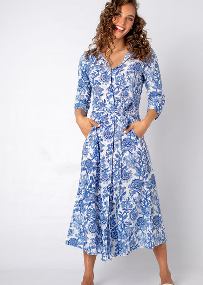 Marigold Dress in Garden Party Blue