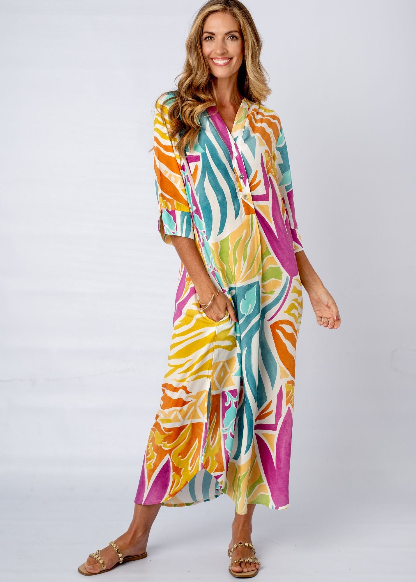 Fergie Cuffed Sleeve  Dress,  Shoreline