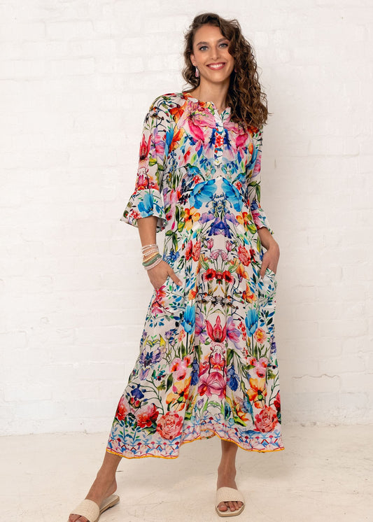 Jubilee Dress in Pink Hummingbird