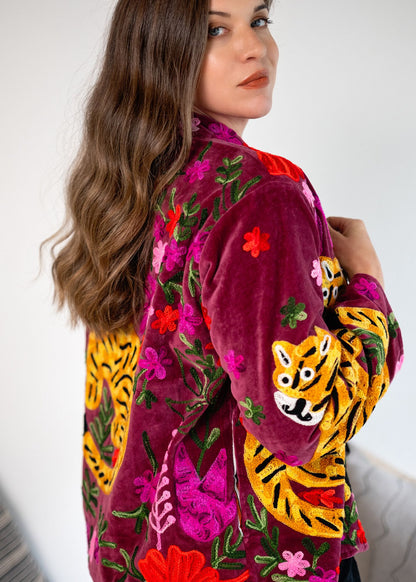 Bengal Bloom Jacket in Crimson Bloom