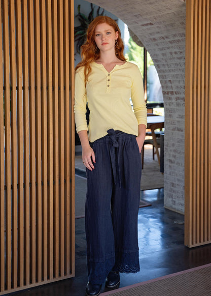 Nonno Ribbed Top in Lemon