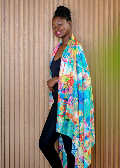 Yellow Kaleidoscope Luxe Scarf/Sarong – Viscose Luxe (111cm x 200cm)