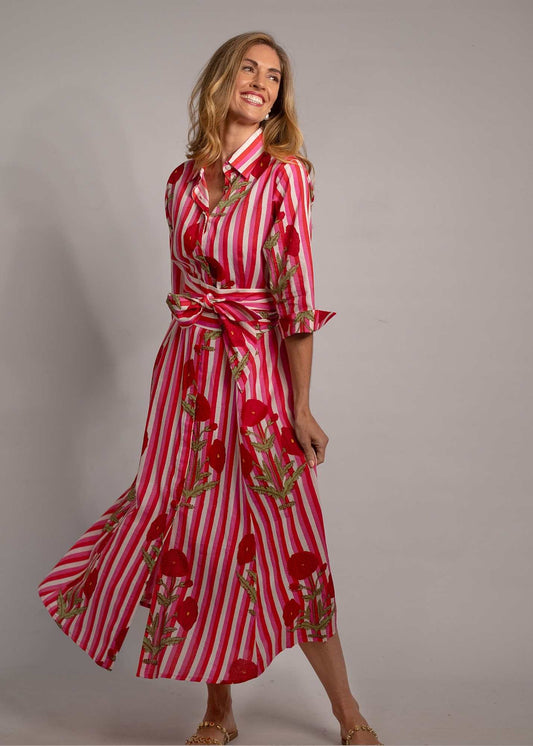 Marigold Dress in Red Candy Dandelion