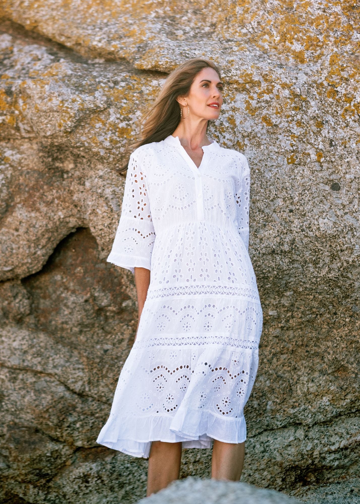 Darya Dress in Mist White