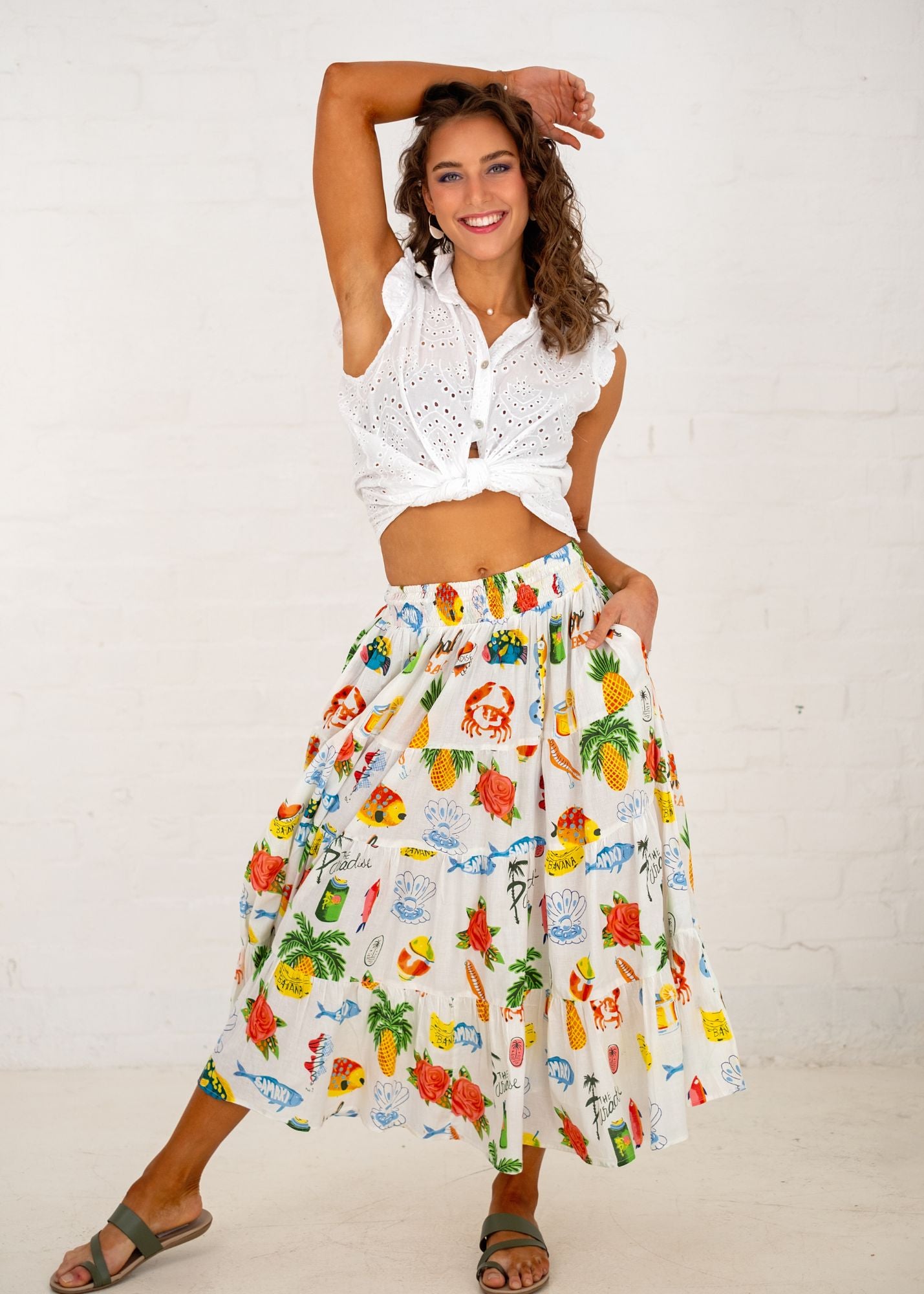 Kira skirt in White Tropical