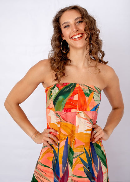 Carmen Playsuit in Forest Sunset