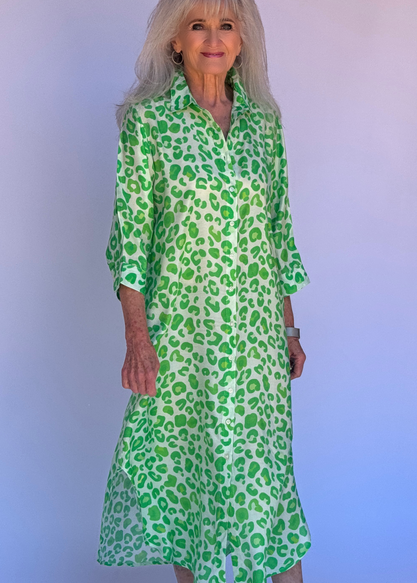 Lindi Dress – Electric Leopard in Lime