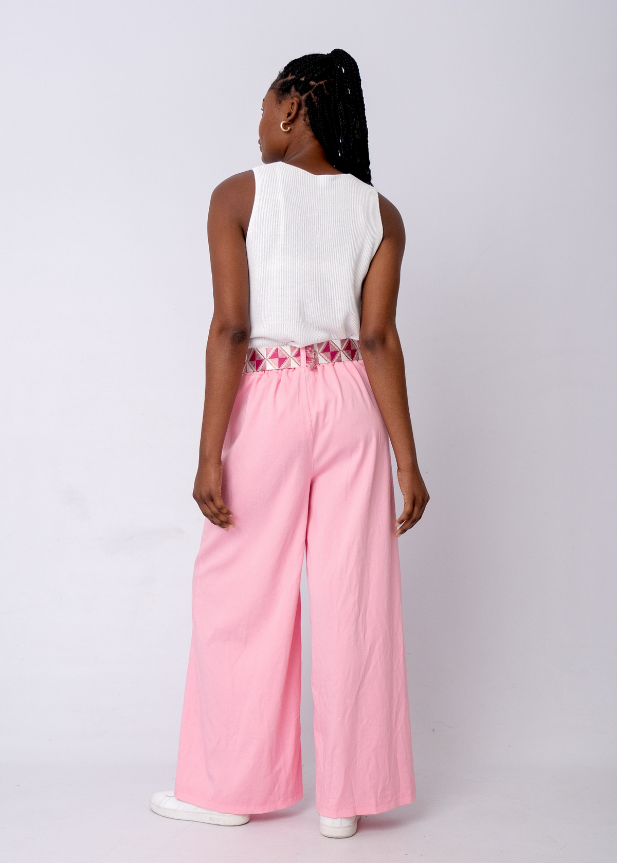Venetian Wide Leg Pants in Pink