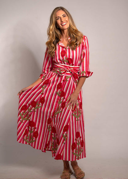 Marigold Dress in Red Candy Dandelion