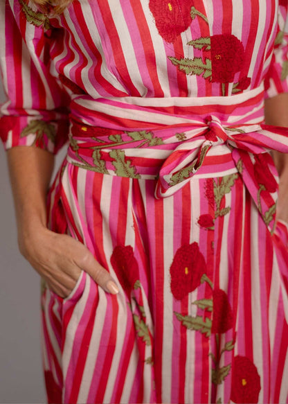 Marigold Dress in Red Candy Dandelion