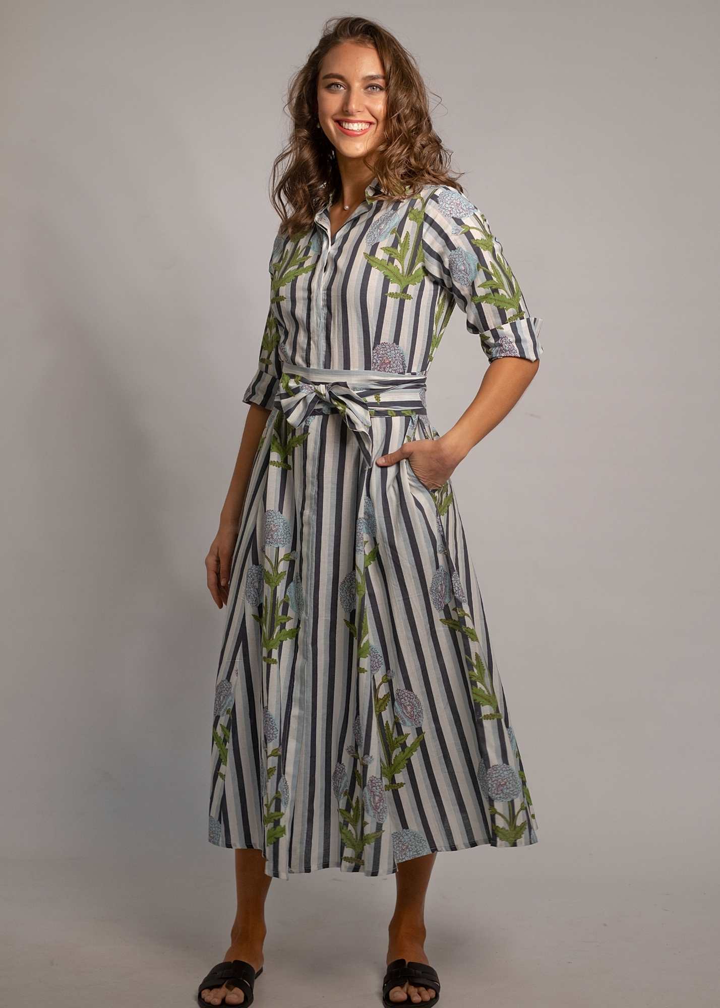 Marigold Dress in Candy Blue Dandelion