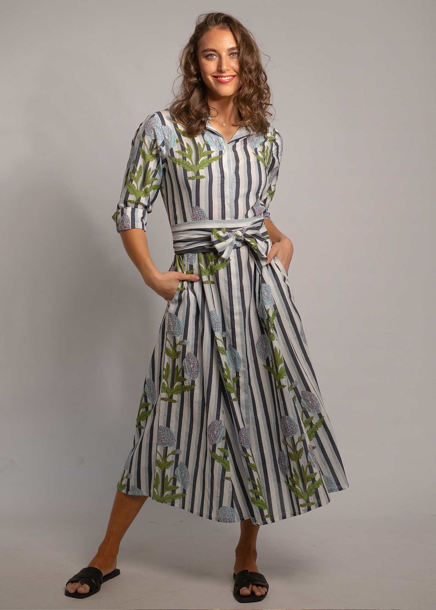 Marigold Dress in Candy Blue Dandelion