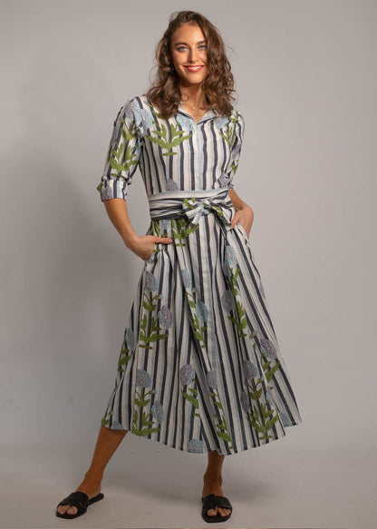 Marigold Dress in Candy Blue Dandelion
